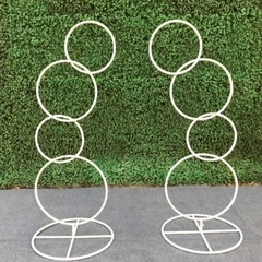2pcs A set Round Wedding Arch Backdrop Rings Loops Flower Balloon Lawn Row Stand