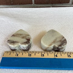 Threshold Marble Placecard Holders Set Of 4 Heart Shape Original Box EUC