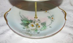 Custom Three Tier Tea Party Cake Stand Made With Vintage Hand Painted Plates