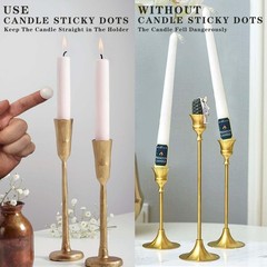 24 Dots White Taper Candle Holders Adhesive candl Grips Small