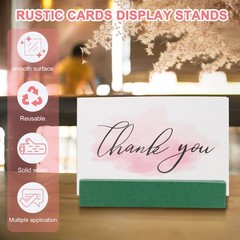 8 Pcs Wood Place Card Holders for Food Signs Green