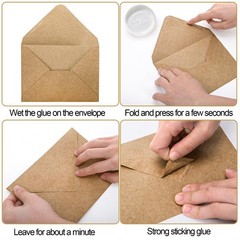 Nicunom 150 Pack Kraft Envelopes, 4 x 6 Inch Brown 4.7 x 6.3 inchs,