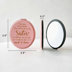 Maid of Honor Gifts – Personalized Laser Engraved Pocket Mirror for Maid o