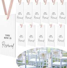 12 Pack Paper Reserved Chair Signs Hanging Wedding Reserved Seating Signs Bulk f
