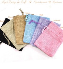 3×4 inch (8cmx10cm) Cotton Linen Drawstring Gift Bags Wedding Party Favor Bags