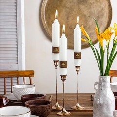 Dripless Taper Candles Candlesticks,7Inches Short Tapered Candle 7INCH White