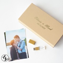 Wedding 4×6 Photo Box for USB Flash Drive Family Prints Storage Custom Handmade