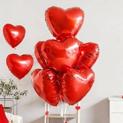 Heart Shaped Foil Balloons – 15 Pack 18 Inch for Valentine’s Day, Birthday, Red