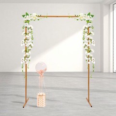 Wedding Arch Rack Rectangular Flower Decor Frame Stand Gold Metal Party Backdrop
