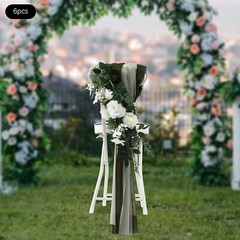 Wedding Chair Back Flowers Artificial Prevent Fading Wedding Chair Decorations.