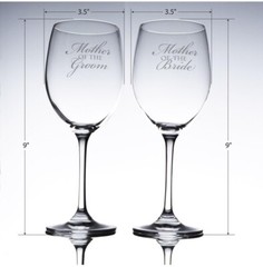 16 oz. Mother of the Bride and Mother of the Groom wine glasses, set of 2