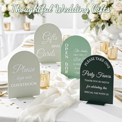 4 Pcs Acrylic Wedding Signs for Reception and Ceremony, Wedding Signage Decor