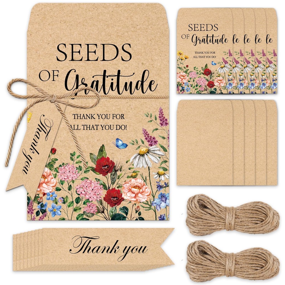 JarThenaAMCS 50 Sets Spring Wildflower Seeds of 3.1 x 2.4 inch, Multicolor