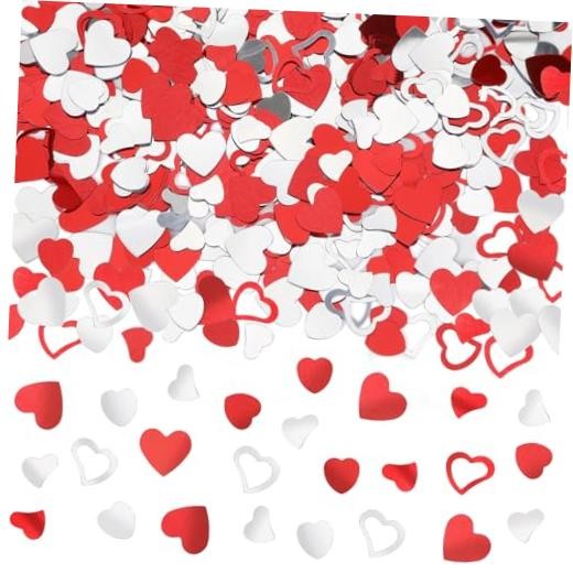 Valentines Day Confetti Red Glitter Confetti Decorations | Valentine’s Heart