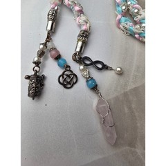 Pastel Handfasting Cord Braided Ribbon Lace Rose Quartz Pentacle Charms 53in D1