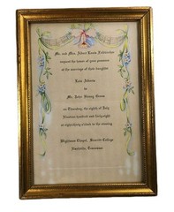 Vintage 1948 Wedding Invitation Professionally Framed Gold Gild Ready To Hang