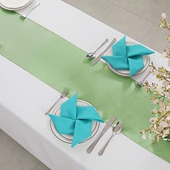 Pack Satin Table Runner x 108 Inch, Smooth Table Runners for 12 Sage Green