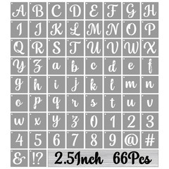 BAMIDELE 2.5 Inch Alphabet Letter Stencils for Painting, 66 Pcs Reusable Plas…