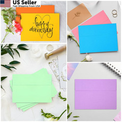 50 Pack Colored Envelope, 5×7 A7 (5″ x 7″), Yellow,Orange,Green,Red,Pink