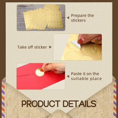 540 Pcs Wedding Gold Wax Seals Stickers Embossed Envelope Gold Foil Self Adhesiv
