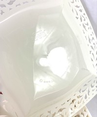41 Silver Spoon Pierced Edge Plastic Plates Lace Romantic Wedding 10.75” *defect