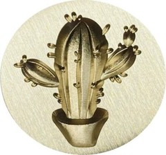3D Cactus in Pot Wax Seal Stamp head, approx 7/8″ diameter