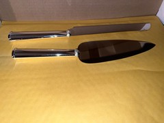 Lenox Devotion 2 Piece Dessert Set Cake Knife & Server Silverplate 825522 Silver