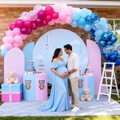 Pink and Blue Pastel Balloons, 12 Inch Hot Light Pink 12 inch 35pcs Blue Pink