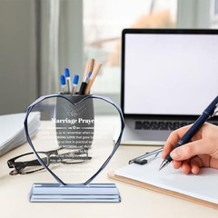 Wedding Gifts for Couples 2025, Marriage Prayer Plaque, Unique K9 Crystal with