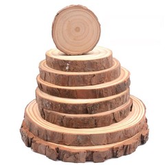 Wood Slices Round Discs Tree Bark Log Wooden Circles Rustic Craft DIY 3cm – 30cm