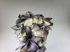 Bridal Bouquet 12 Inch Cascading Wedding Bouquet, Blue – WITH DEFECTS