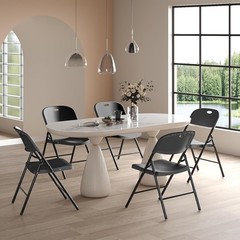 350 Weight Limit Heavy Duty Plastic Folding Chair with Reinfoced Steel Frame