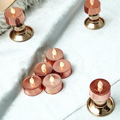 12 pcs 1.5″ tall LED Tealight Metallic Candles Lights Wedding Party Centerpieces