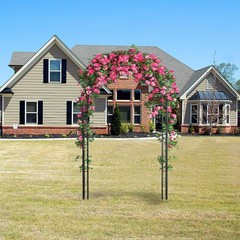 Arbuxzuy 88in Steel Garden Arch Arbor Trellis for Climbing Medium, Black