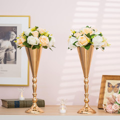 Elegant Gold Vase Centerpiece – 10 Pcs Tall Flower Stands for Weddings & Events