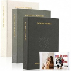 Set of 3 Linen Photo Albums – Safely Holds 4×6 Pictures