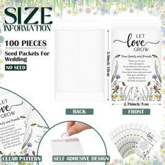 100 Set Wedding Favors for Guests Bulk Include 100 Pcs Self Adhesive Seed Packet