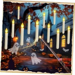 Floating Candle with Wand Remote, 12 Pcs Warm Yellow – 12 PCS with 1 Wand