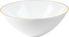 White Plastic Bowls 16 Oz Soup Dessert With Gold Rim Disposable Tableware Party