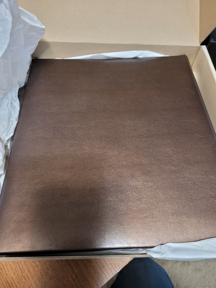 Genuine 10×10 Bronze Leather Wedding Album Fits 24 Prints LNIB