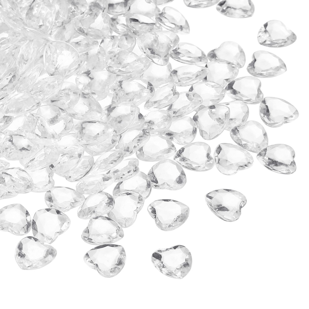 250Pcs Acrylic Heart Gems Heart Shaped Bauble Vase Fillers Ornaments Clear