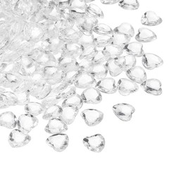 250Pcs Acrylic Heart Gems Heart Shaped Bauble Vase Fillers Ornaments Clear