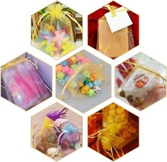 200× Golden Drawstring Organza Pouches 4″x6″ Wedding Jewelry Candy Gift Bags US