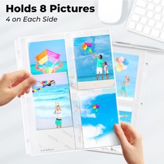 Dunwell 3.5×5 Photo Sleeves for 3-Ring Binder (3.5×5 Size Only), 25 Pack Album R