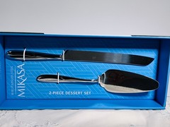 Mikasa Cocoa Blossom 2-Piece Dessert Set | Cake Knife & Server | 18/10 Stainless