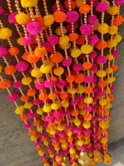 Indian pom pom Garlands Christmas Wedding Decoration Mehndi wholesale lot