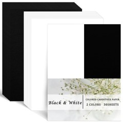Whaline 30 Sheets 8.5 x 11 Inch Black White Card x 11 inches,