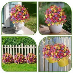 2PC 20in Artificial Topiary Ball Flowers Outdoor UV Resistant Spring Summer