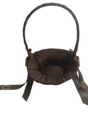 Brown Satin Western Wedding, Crystal Horseshoe Accessory 4 Piece Set