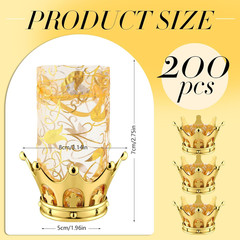 200 Pcs Gold Fillable Crown Goblets for Candy & Dessert – Wedding Party Decor